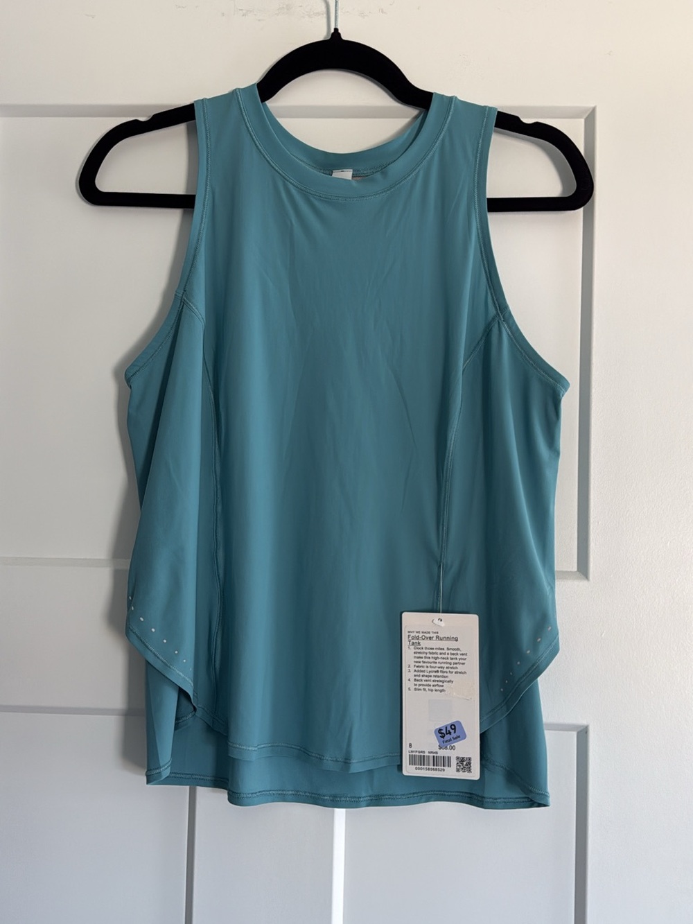 Lululemon Size 8 Fold-Over Running Tank in Teal